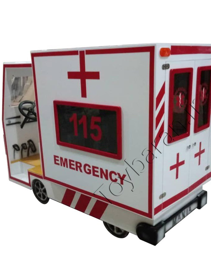 ماشین آمبولانس چوبی کودک